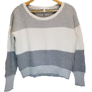 Victoria's Secret Gray/White Striped Cardigan Medium